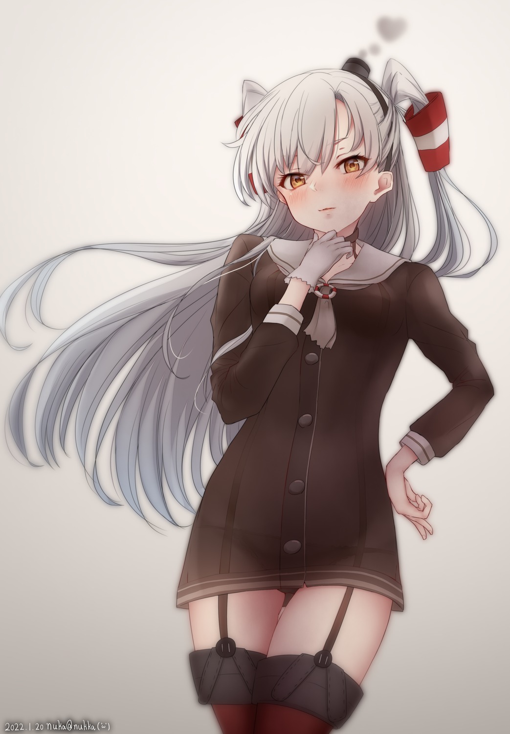 amatsukaze_(kancolle) kantai_collection nuka_(nvkka) pantsu see_through seifuku stockings thighhighs