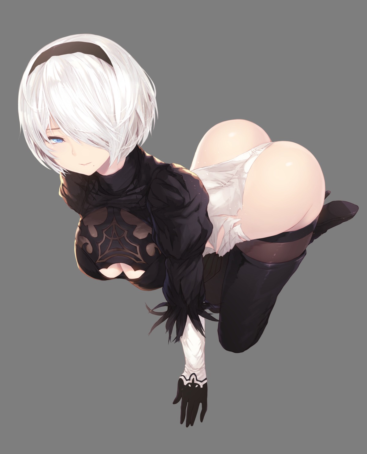 ass cait cleavage heels leotard nier_automata thighhighs torn_clothes transparent_png yorha_no.2_type_b