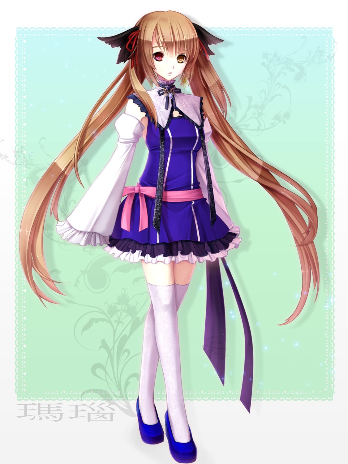 heterochromia thighhighs yuuki_kira