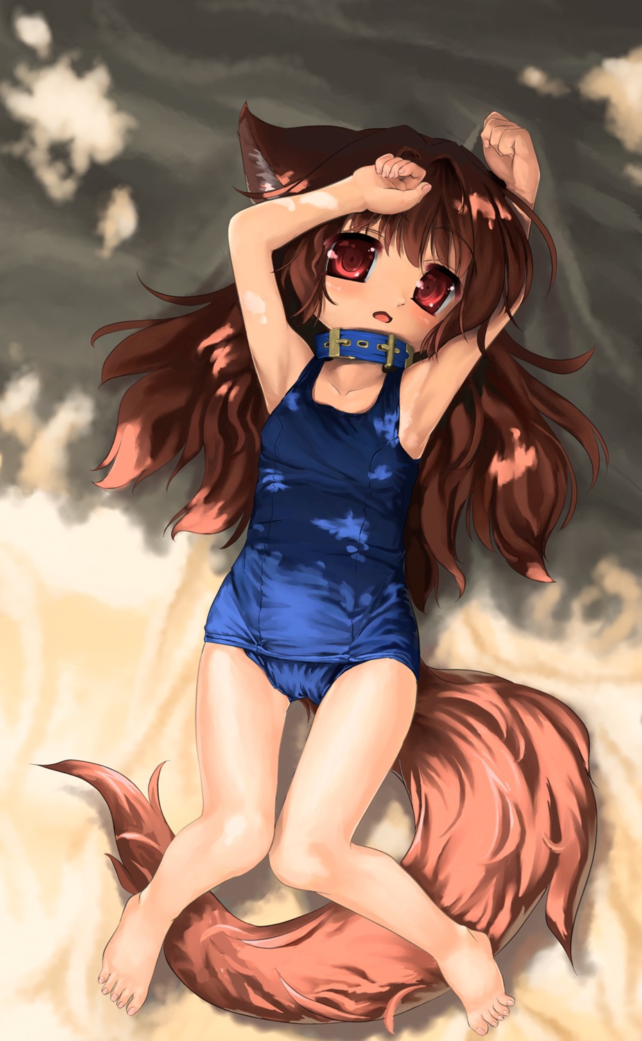 animal_ears loli ohiensis school_swimsuit swimsuits tail