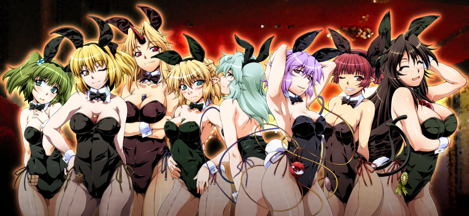 animal_ears bunny_ears bunny_girl hoshiguma_yuugi kaenbyou_rin kisume komeiji_koishi komeiji_satori kurodani_yamame mizuhashi_parsee ootsuki_wataru pantyhose reiuji_utsuho touhou