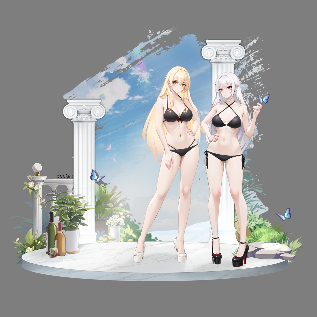 bikini girls_frontline heels stg44_(girls_frontline) swimsuits syngeloussier transparent_png