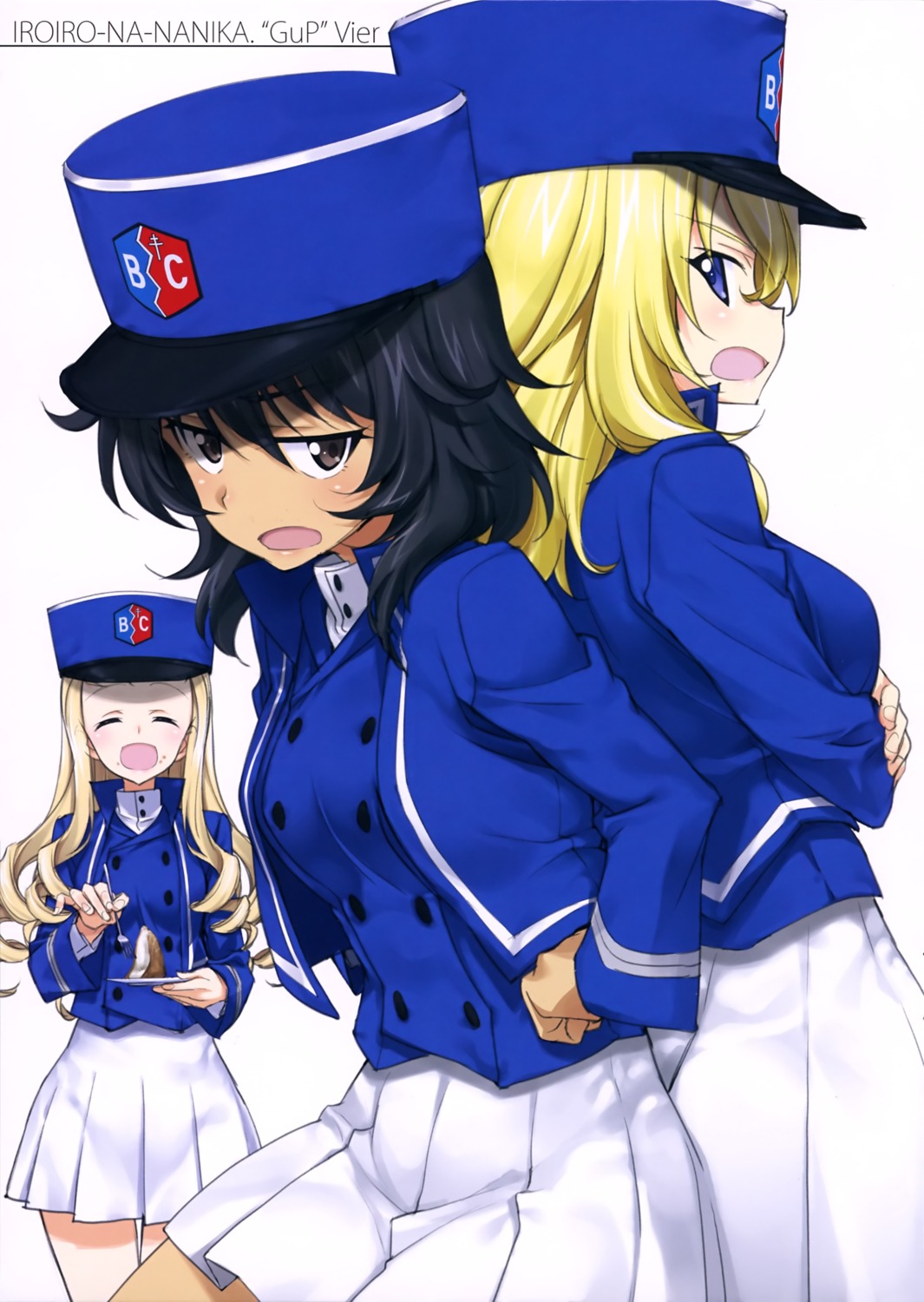 andou_rena girls_und_panzer kurashima_tomoyasu marie_(girls_und_panzer) oshida_ruka uniform
