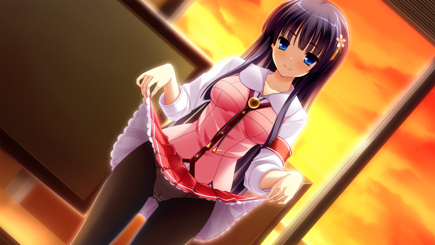 cameltoe chuablesoft game_cg lovera_bride mikami_haruka mutou_kurihito pantsu pantyhose skirt_lift