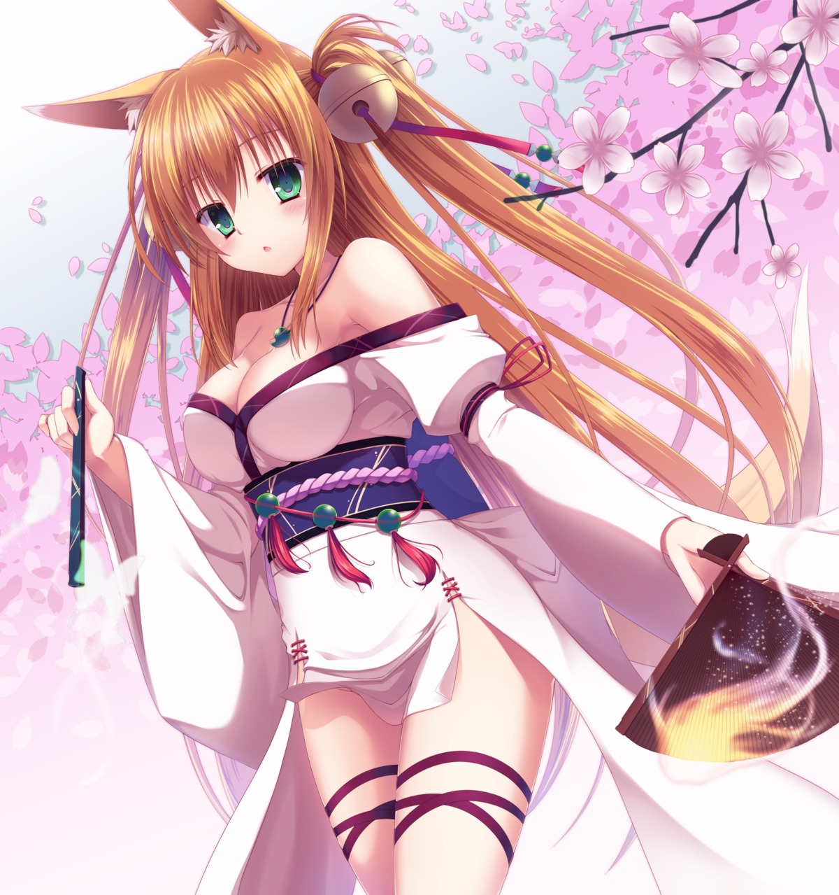 animal_ears cleavage izuna_(yuzuka) tail yuzuka