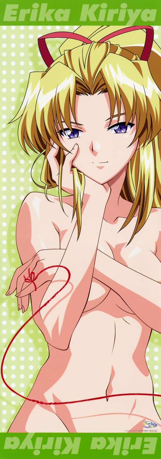 agata_yoshimi breast_hold cleavage kiriya_erika naked stick_poster tsuyokiss underboob