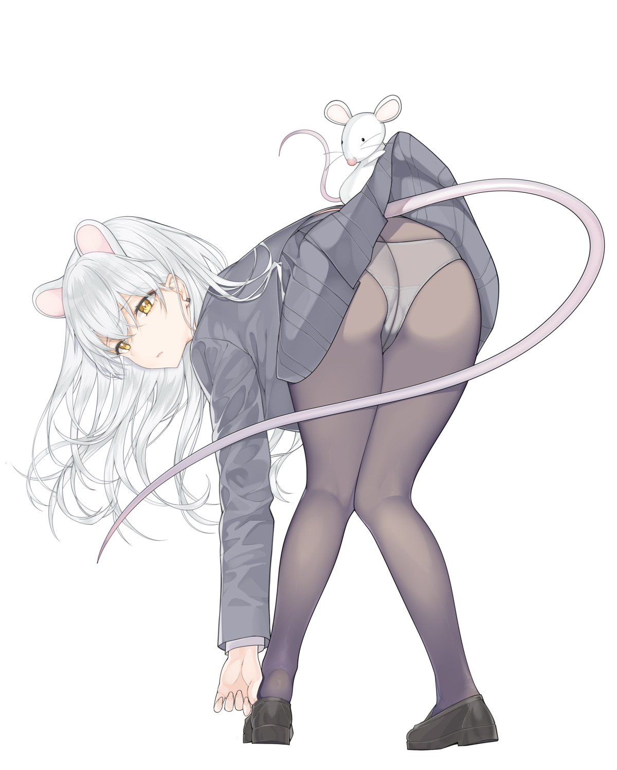 animal_ears ass cameltoe jyt pantsu pantyhose seifuku skirt_lift tail wardrobe_malfunction