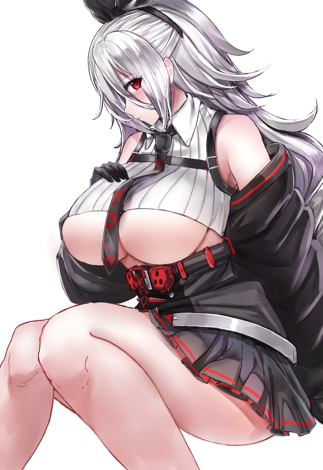 azur_lane lumda no_bra prinz_heinrich_(azur_lane) skirt_lift