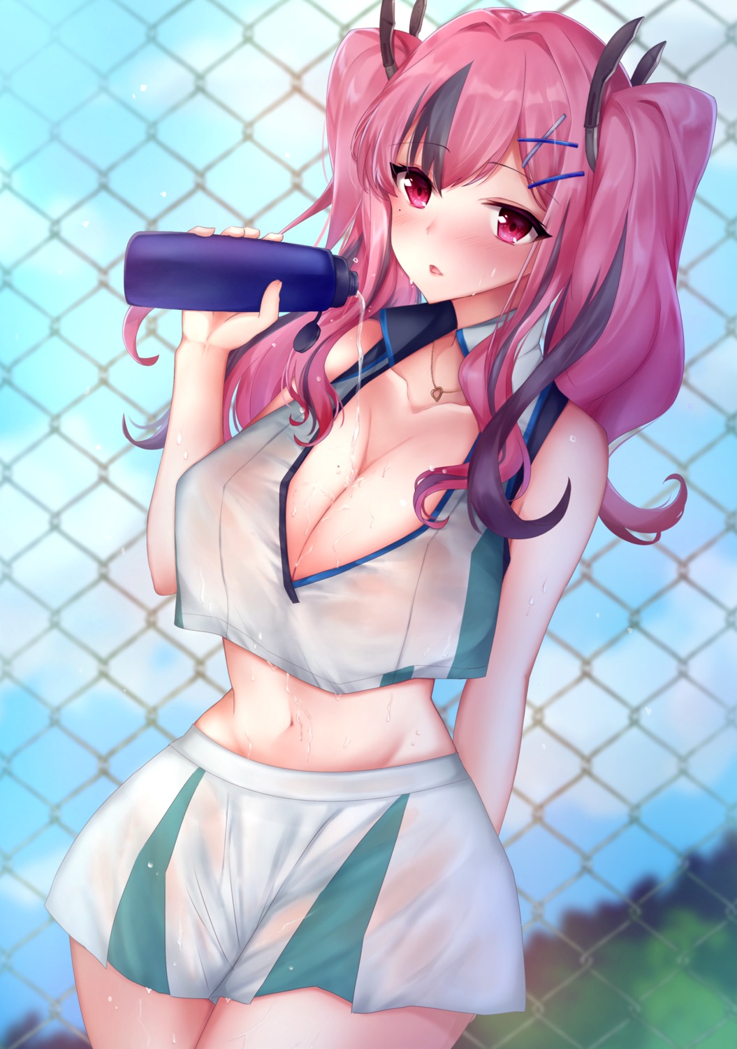 azur_lane bremerton_(azur_lane) mo_mo_ro no_bra see_through wet wet_clothes