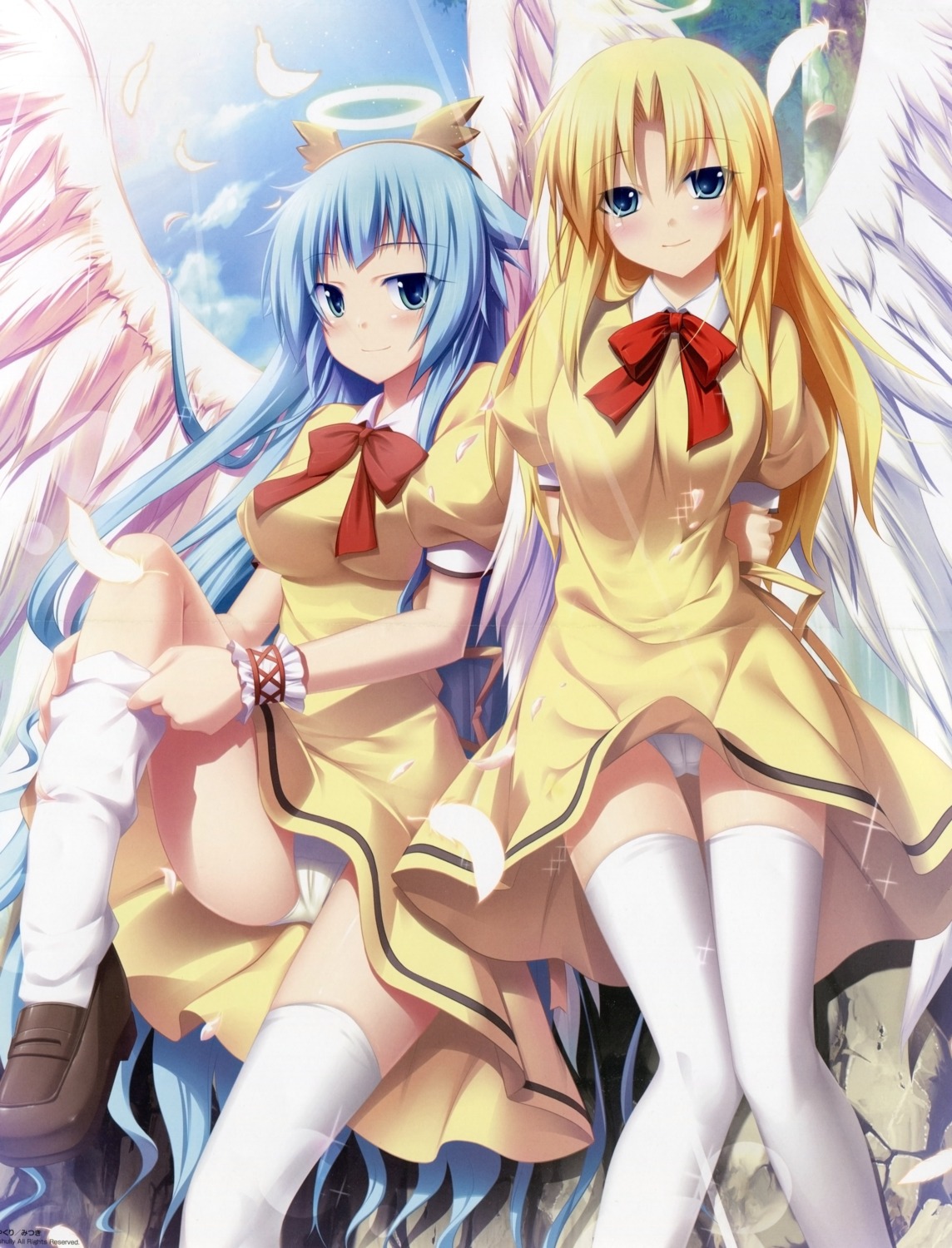 angel cameltoe crease elizasrain eushully kamidori_alchemy_meister melodieana pantsu screening seifuku thighhighs undressing wings yakuri yano_mitsuki