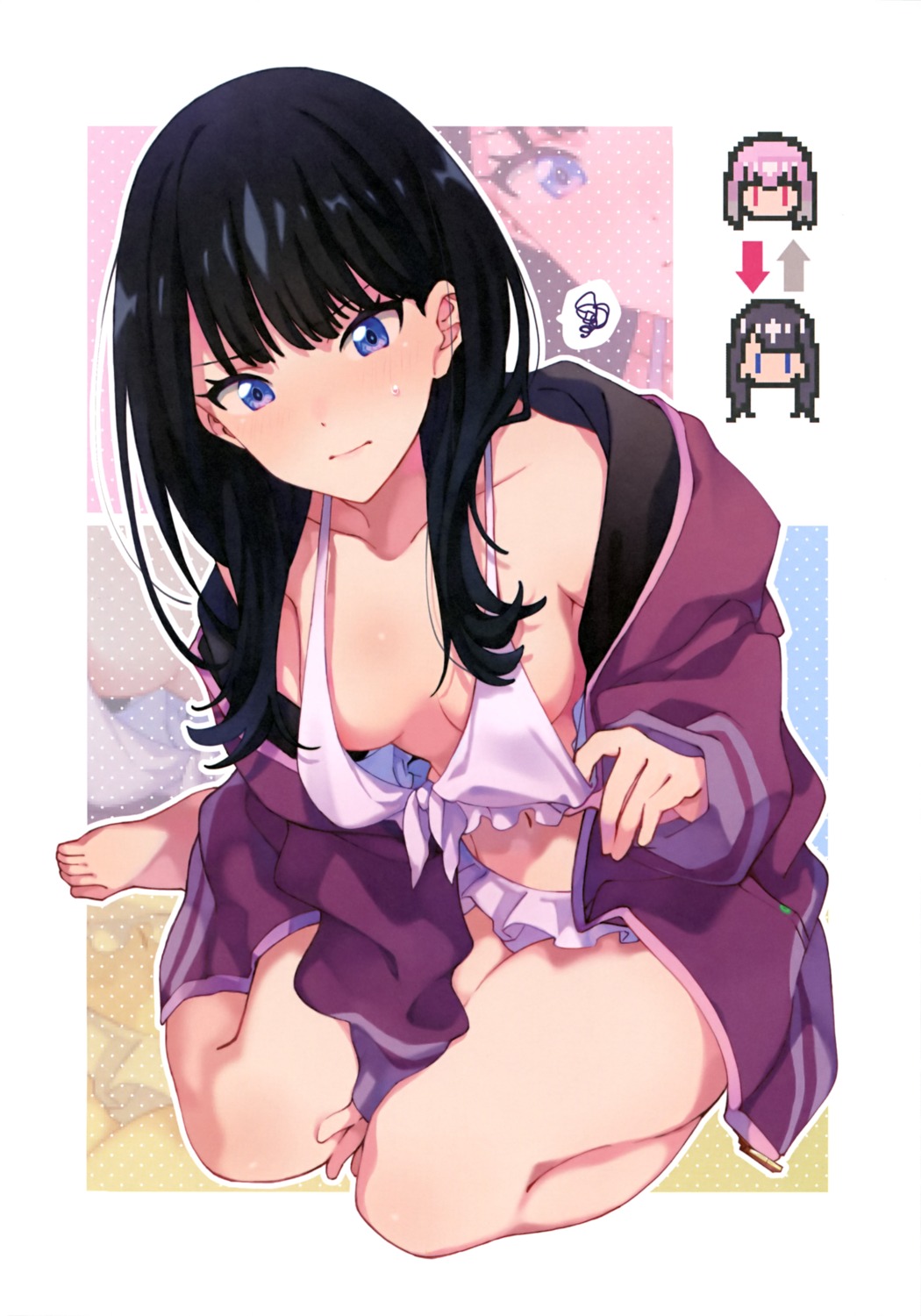 abe_aoi bikini cosplay open_shirt ssss.gridman swimsuits takarada_rikka undressing