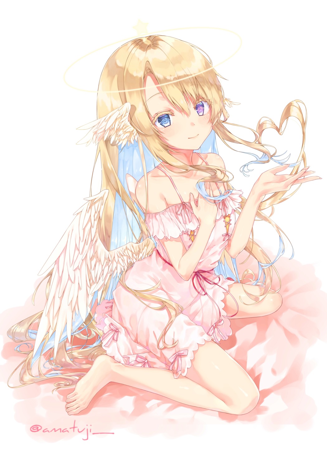 amatsuji angel dress heterochromia wings