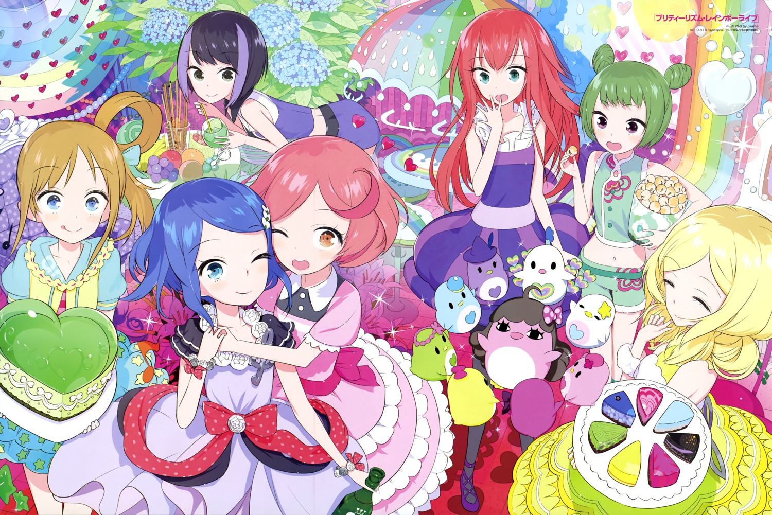 ayase_naru dress fukuhara_an morizono_wakana okama pantyhose pretty_rhythm pretty_rhythm:_rainbow_live pretty_series renjouji_bell rinne_(pretty_rhythm) suzuno_ito takanashi_otoha