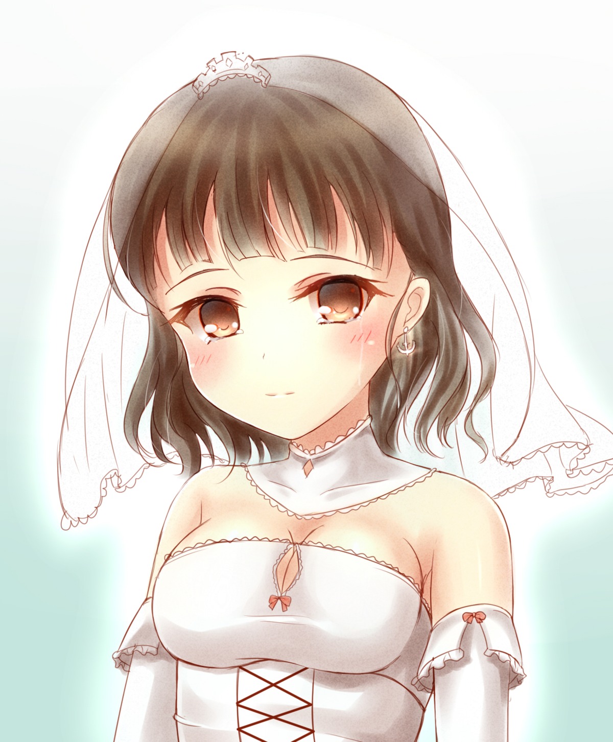 cleavage dress wedding_dress zhou_yu_(van)