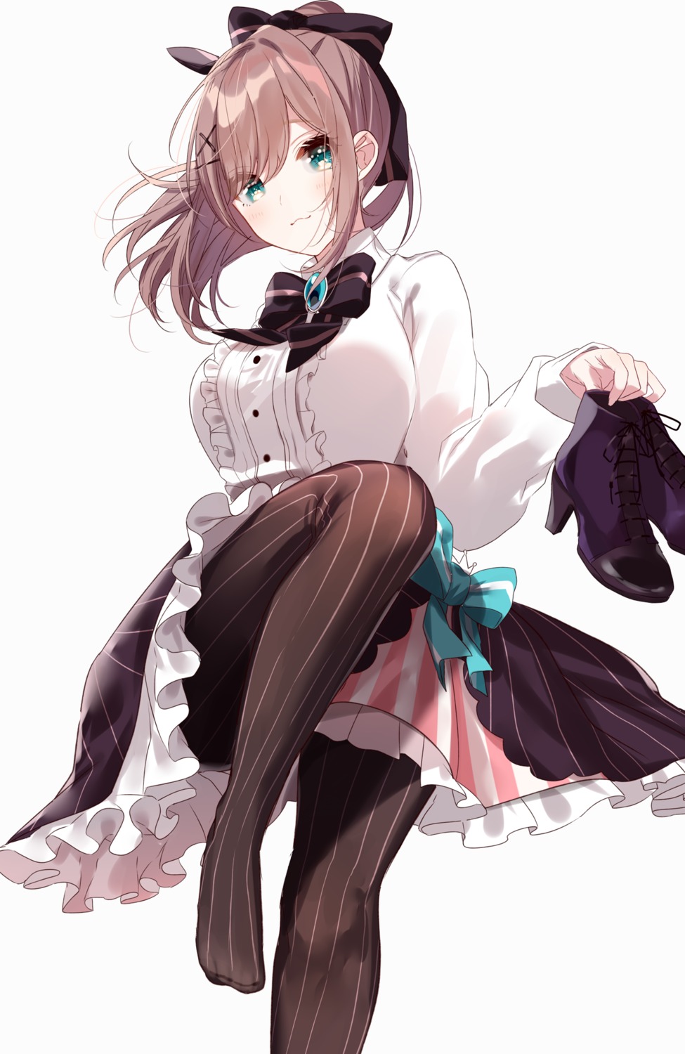 feet heels misumi nijisanji pantyhose skirt_lift suzuhara_ruru