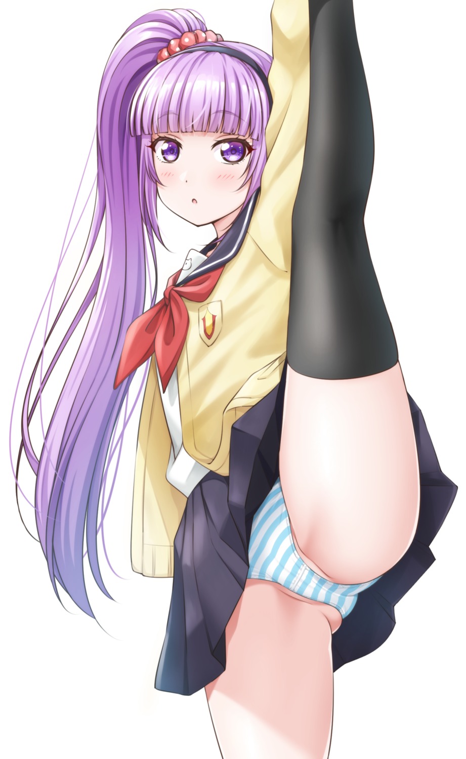 mibushiro pantsu seifuku shimapan skirt_lift sweater thighhighs