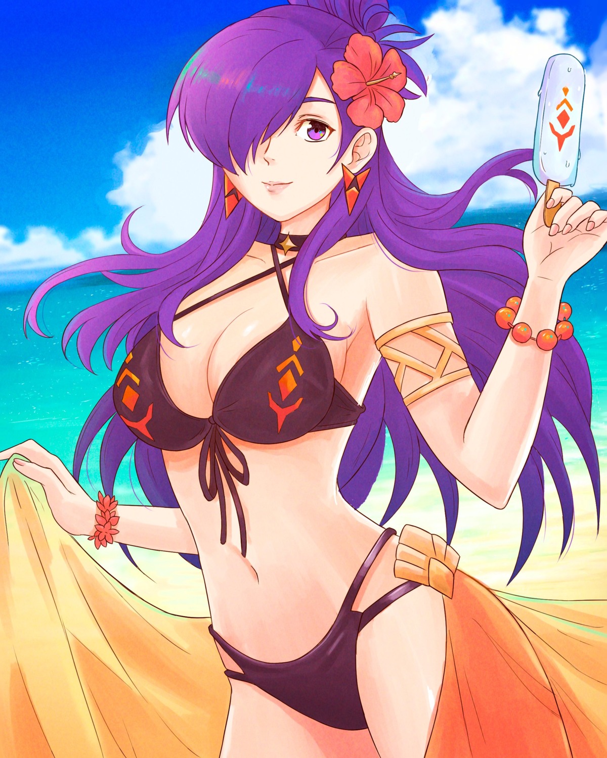 bikini cleavage fire_emblem fire_emblem_three_houses fire_emblem_warriors:_three_hopes shez_(fire_emblem) shez_(fire_emblem)_(female) swimsuits truejekart