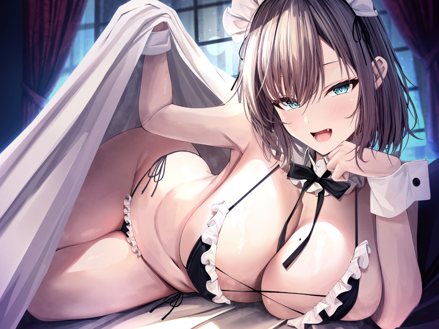 bra maid mutsumi_nemuru pantsu sheets string_panties