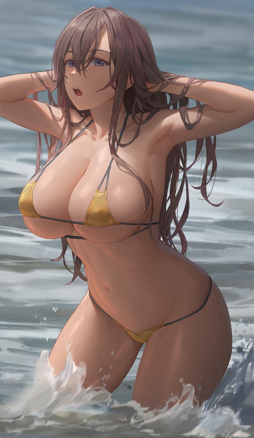 16-bit_color bikini erect_nipples free_style_(yohan1754) swimsuits wet