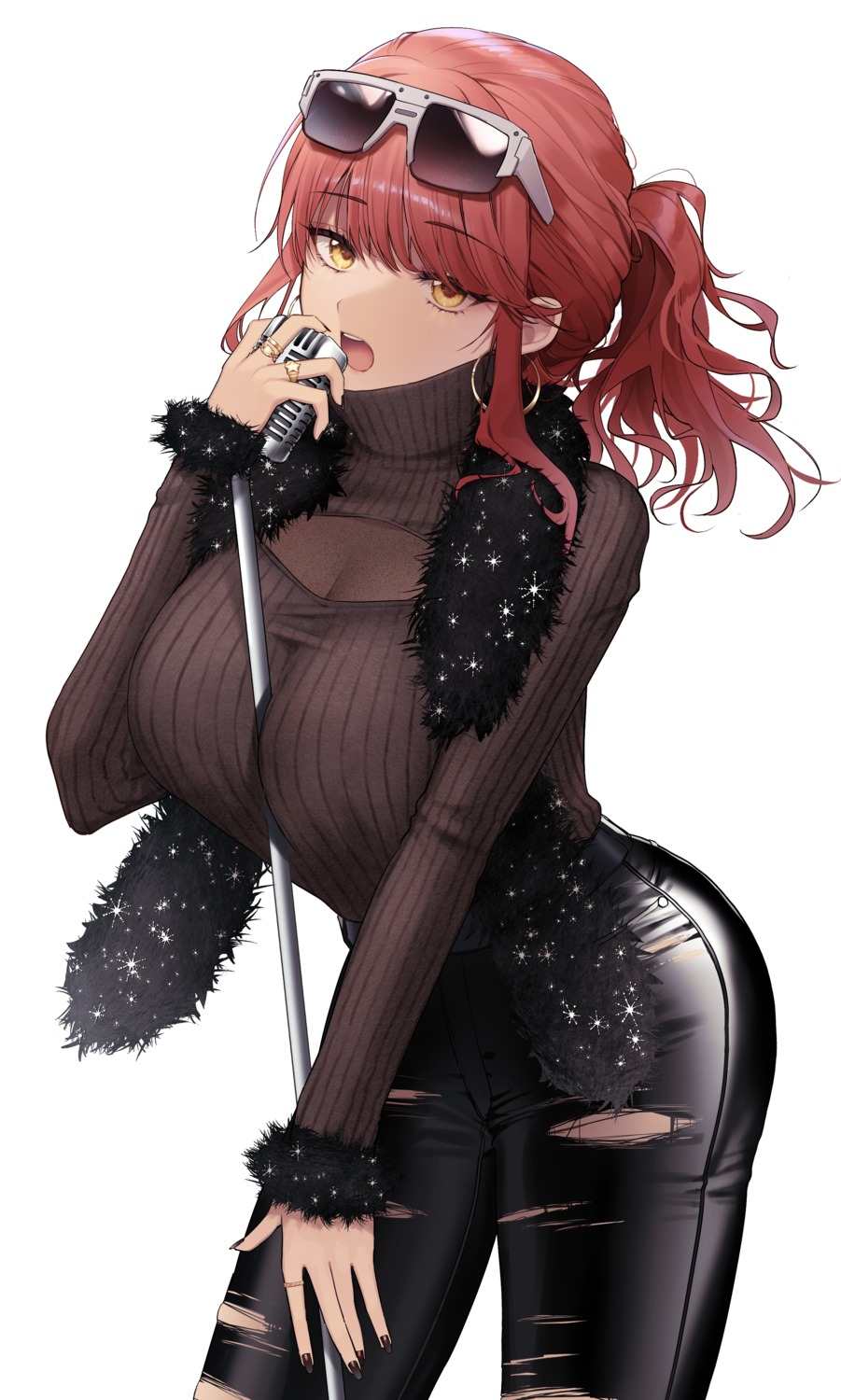 goddess_of_victory:_nikke kumo_tabetai megane see_through sweater torn_clothes volume_(nikke)