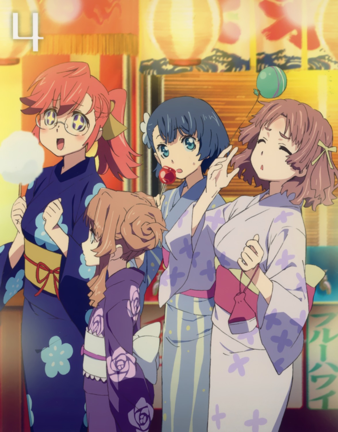 ano_natsu_de_matteru disc_cover kitahara_mio megane takatsuki_ichika tanaka_masayoshi tanigawa_kanna yamano_remon yukata