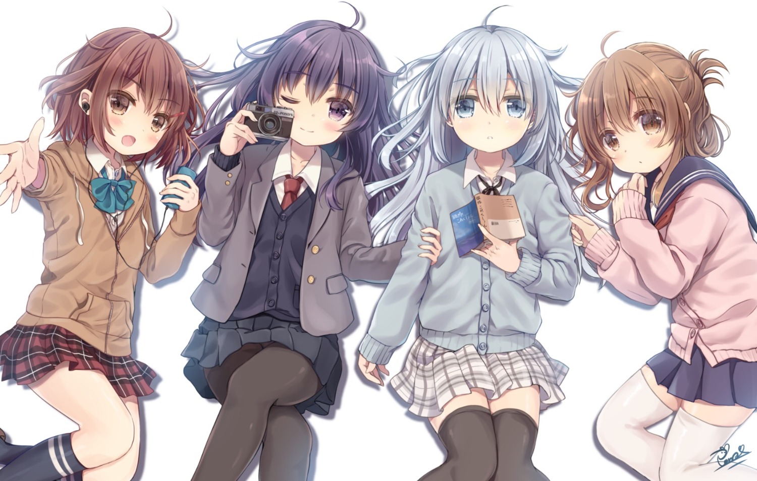 akatsuki_(kancolle) hibiki_(kancolle) ikazuchi_(kancolle) inazuma_(kancolle) kantai_collection mitsuki_ponzu pantyhose seifuku sweater thighhighs