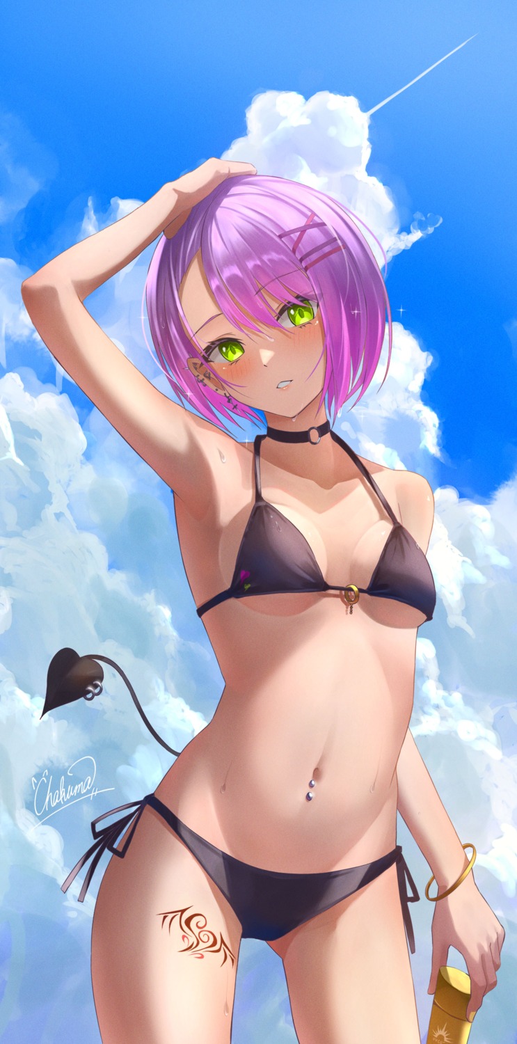 bikini chakuma_(yiyh1468) hololive swimsuits tail tattoo tokoyami_towa