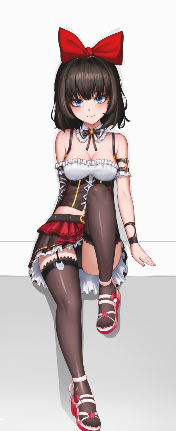 cleavage heels pantsu skirt_lift soul_worker stockings thighhighs yjs0803123