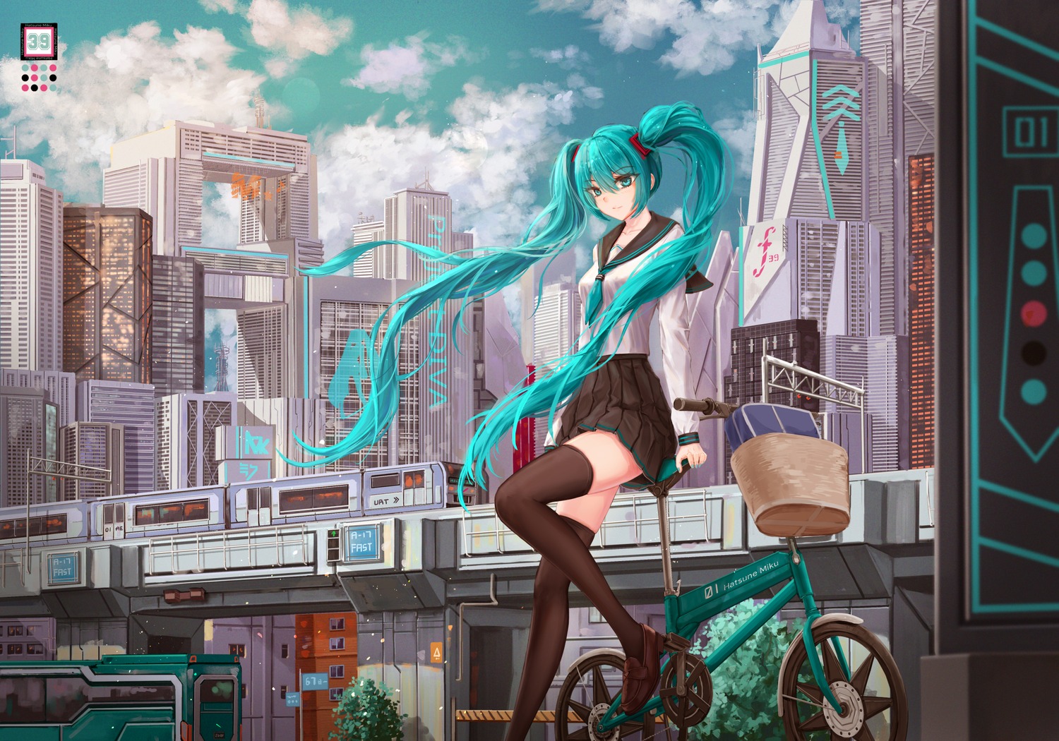 hatsune_miku seifuku thighhighs vocaloid yuzuriha