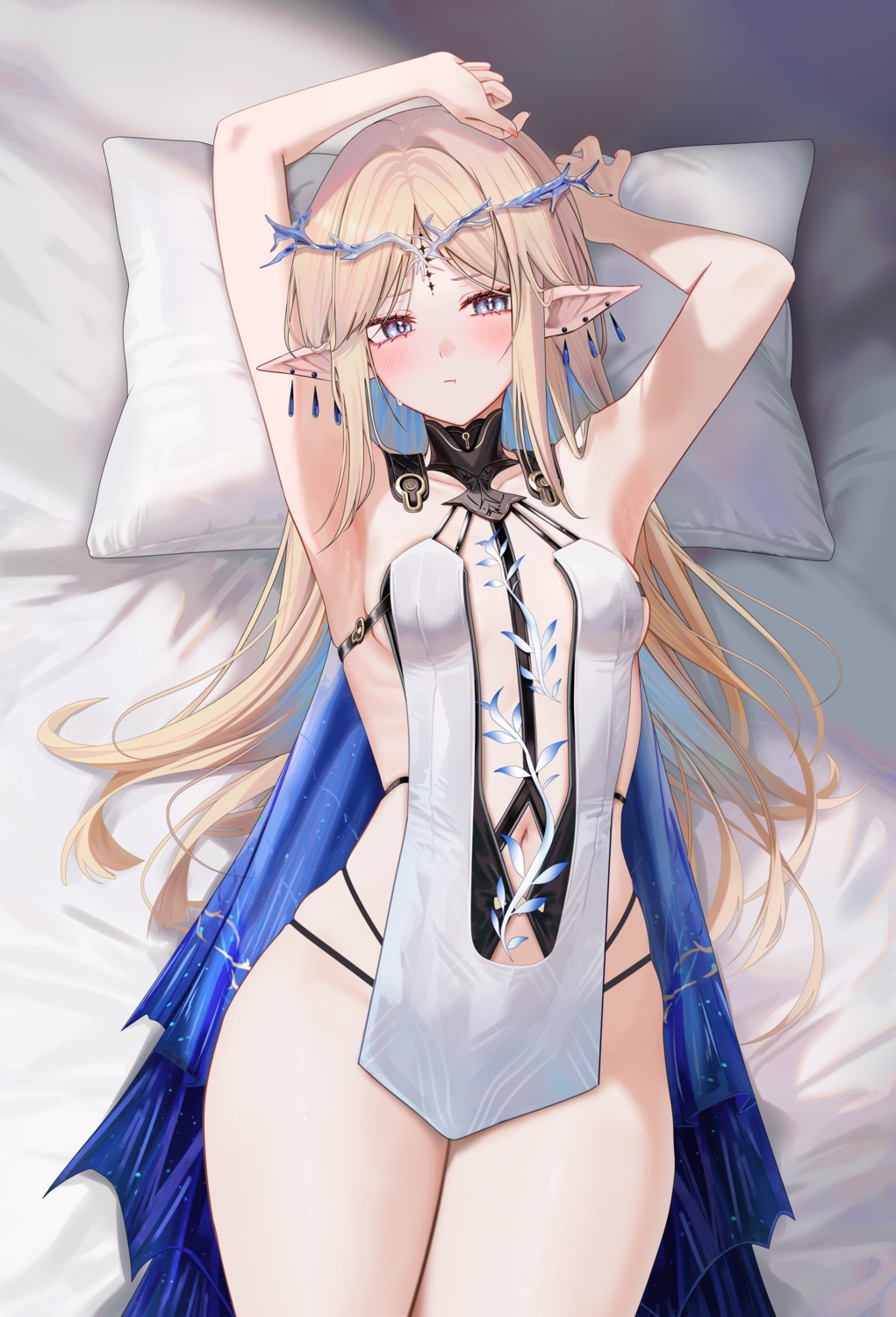 cartethyia no_bra pointy_ears ru_zhai wuthering_waves