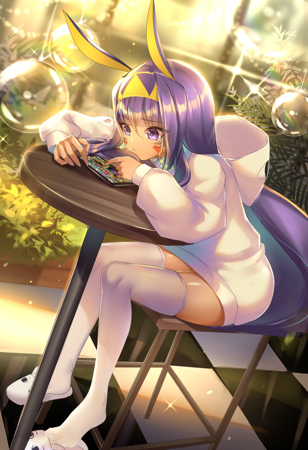 animal_ears bunny_ears dress fate/grand_order kernel_killer nitocris_(fate/grand_order) thighhighs