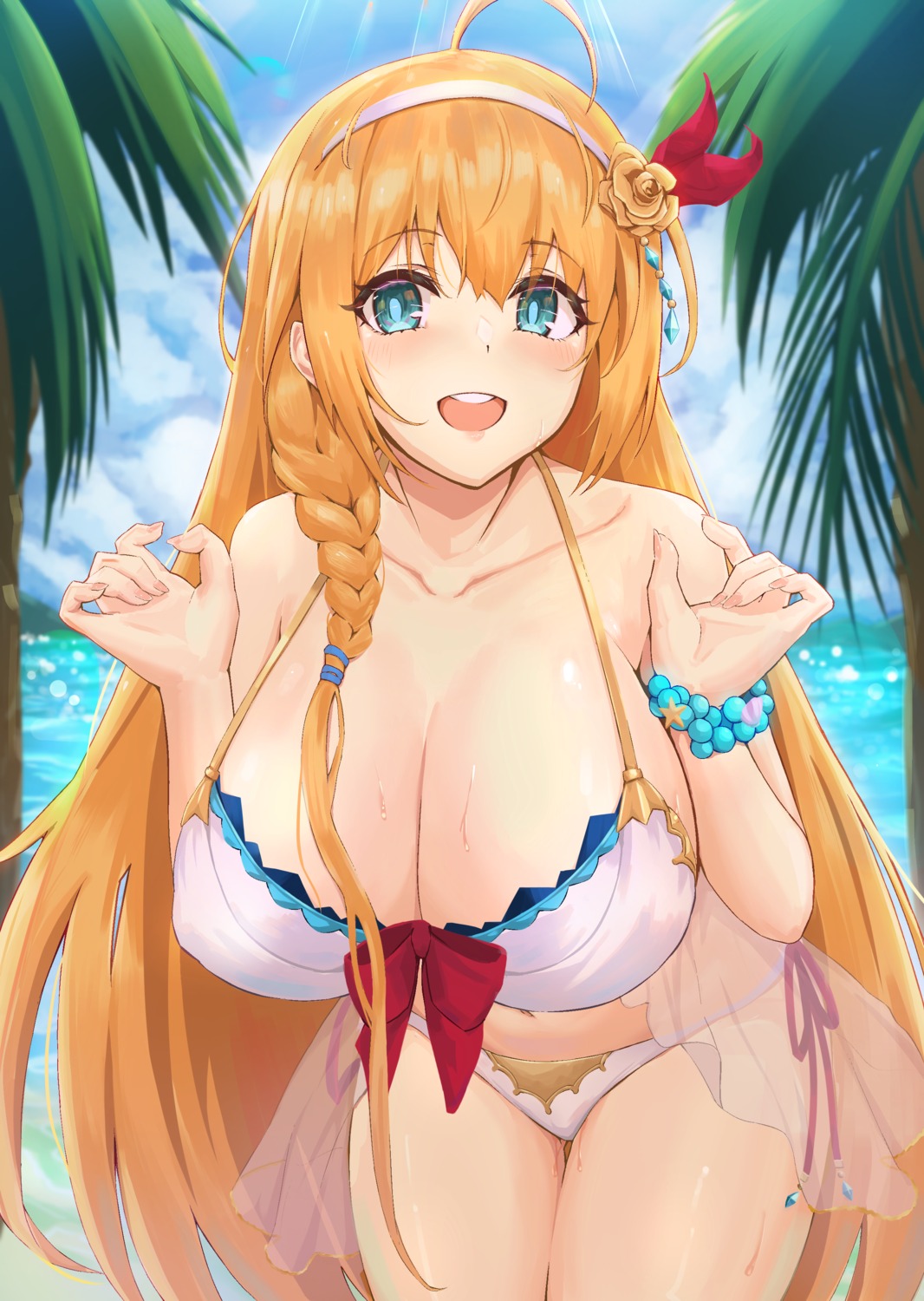 bikini kuutamo pecorine princess_connect princess_connect!_re:dive see_through swimsuits wet