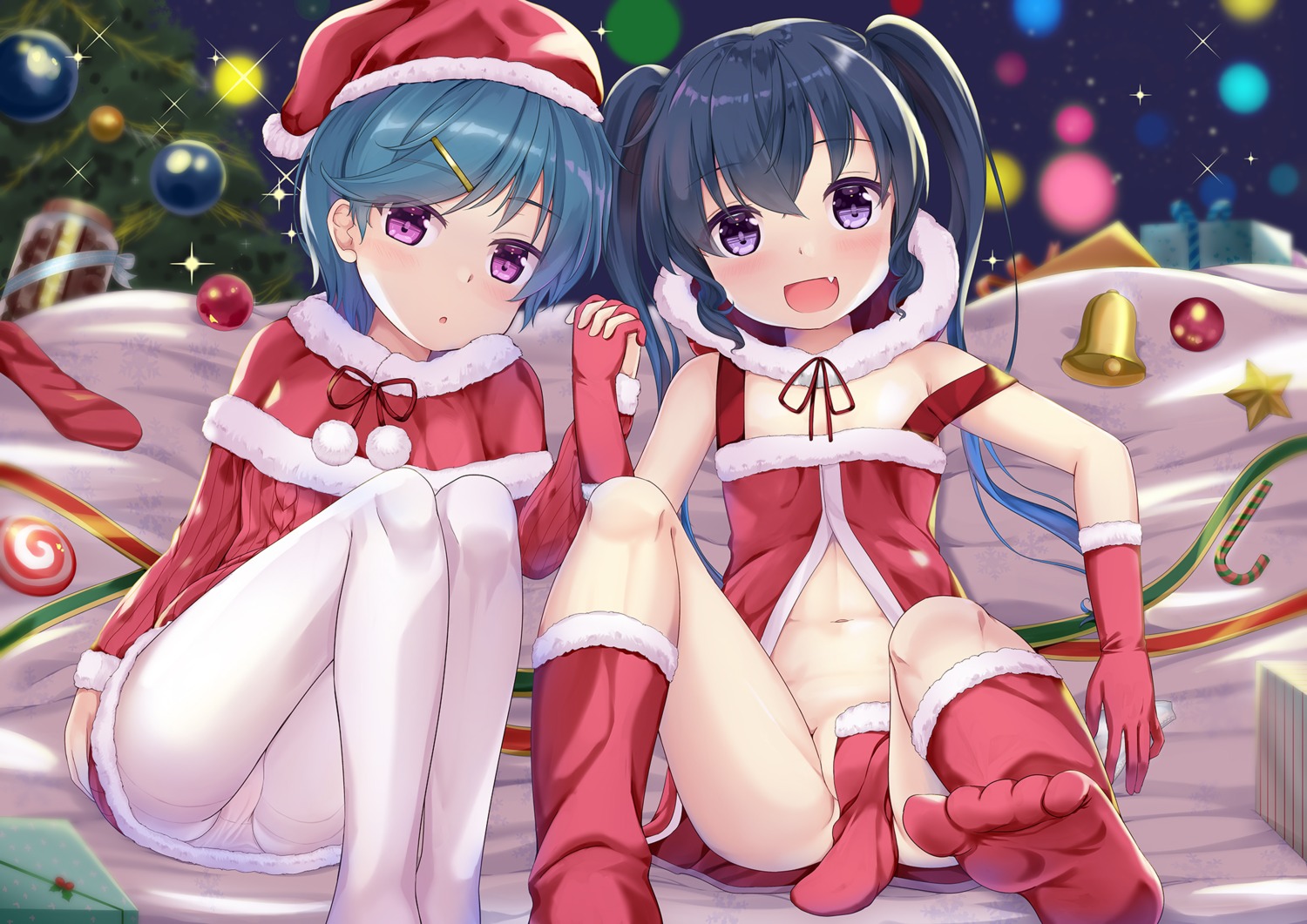 cameltoe christmas dress feet loli niiya nopan pantsu pantyhose skirt_lift