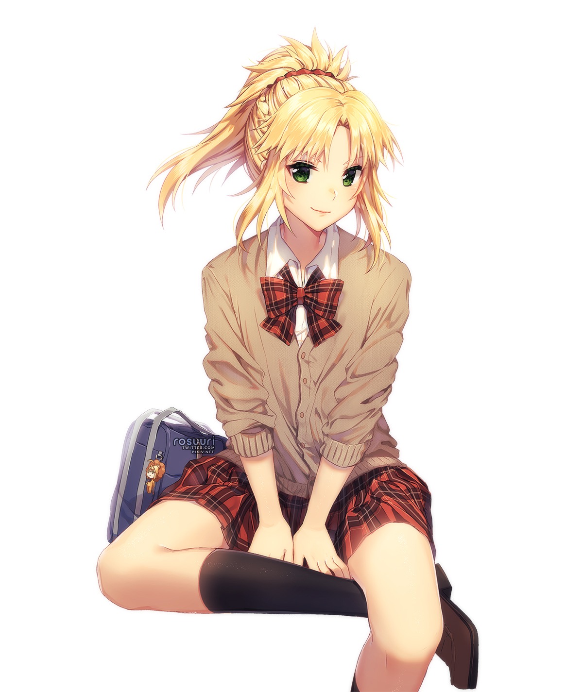 fate/apocrypha fate/grand_order fate/stay_night mordred_(fate) rosuuri saber saber_lion seifuku sweater