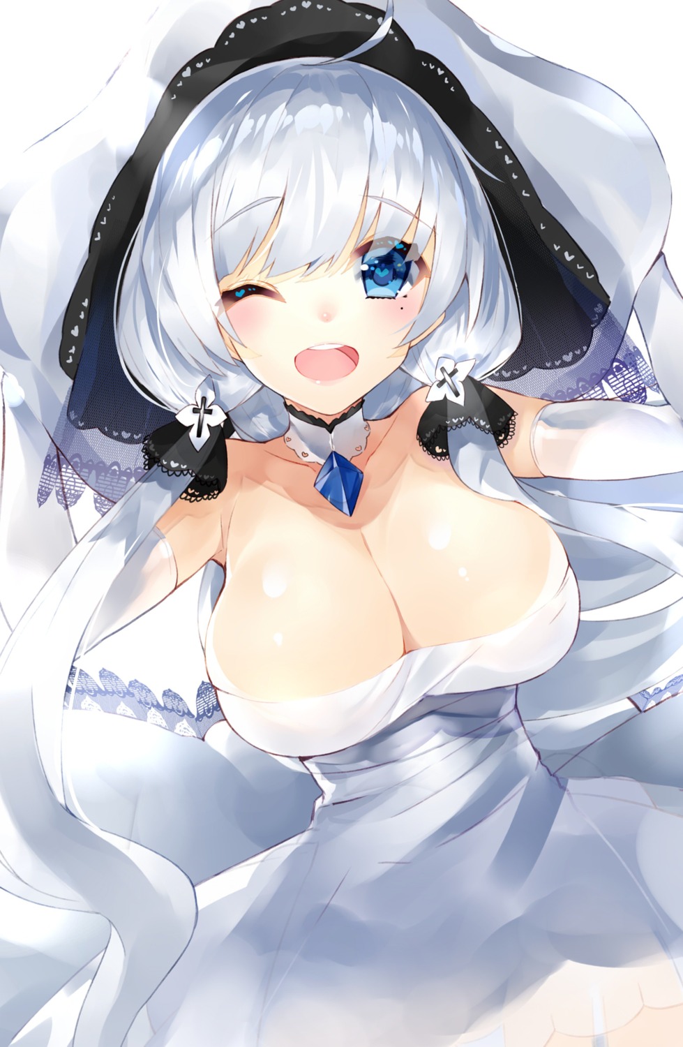 azur_lane cleavage dress illustrious_(azur_lane) kou_mashiro