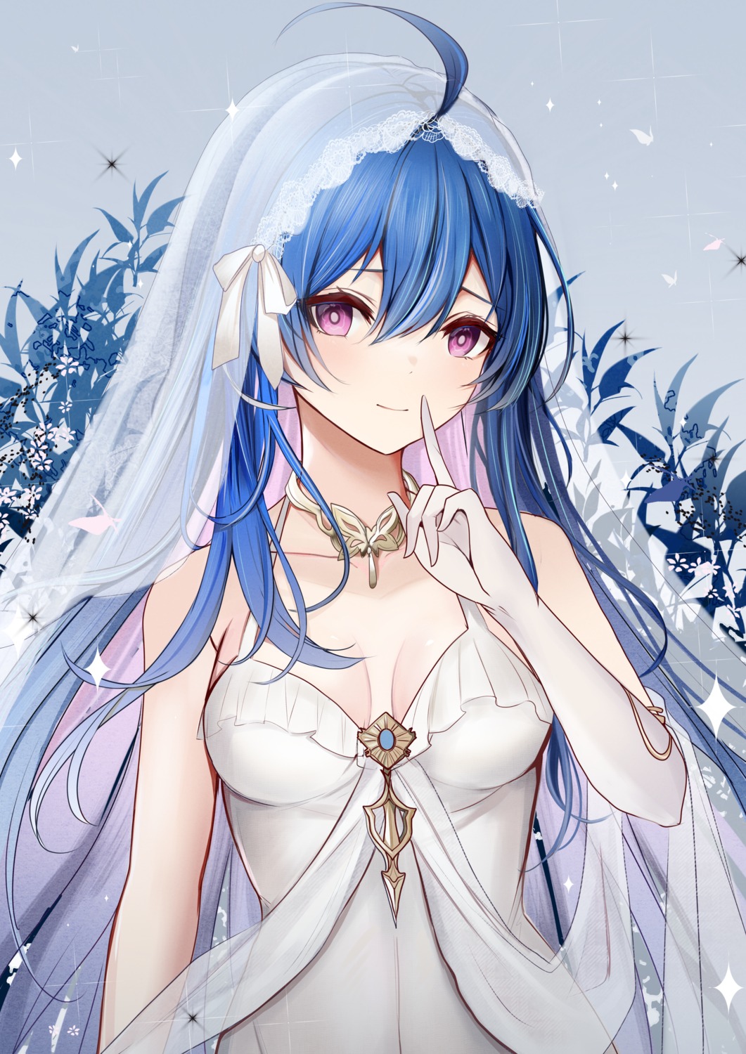 azur_lane banchiyuebai cleavage dress helena_(azur_lane) wedding_dress