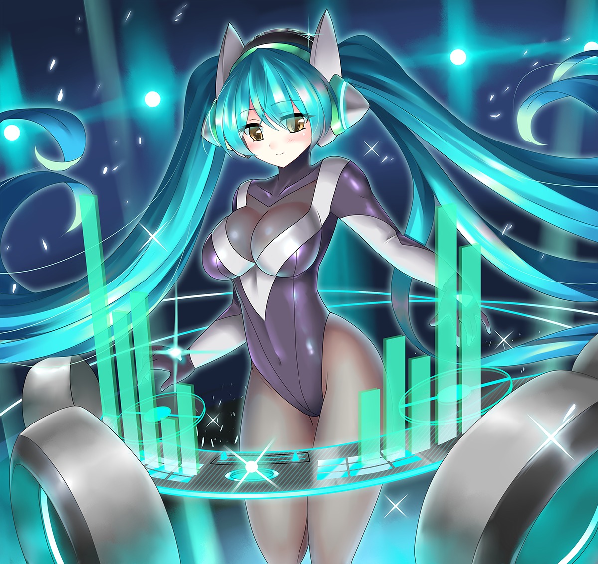 cleavage league_of_legends leotard miyukirei pantyhose sona_buvelle