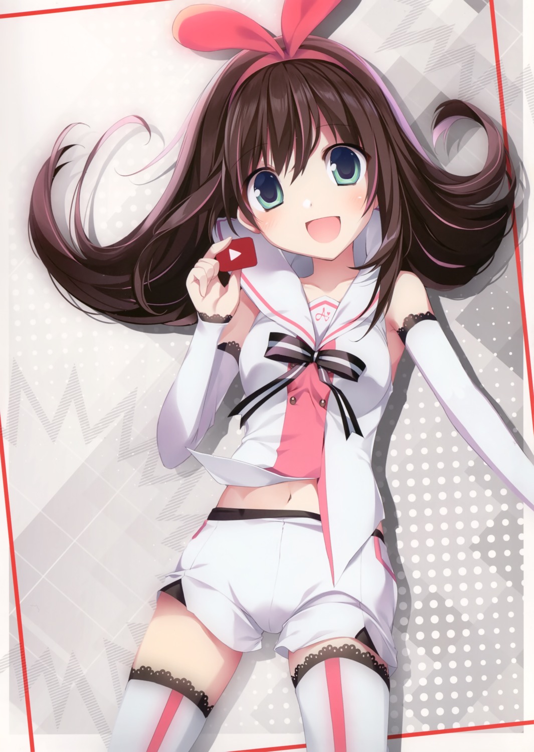 a.i._channel karomix karory kizuna_ai thighhighs