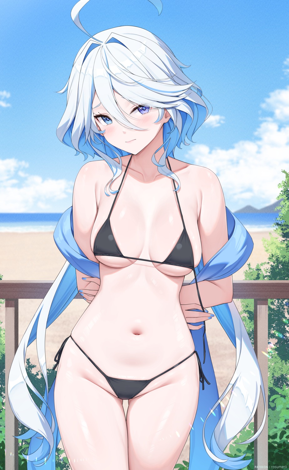 bikini furina genshin_impact heterochromia rosumerii swimsuits undressing