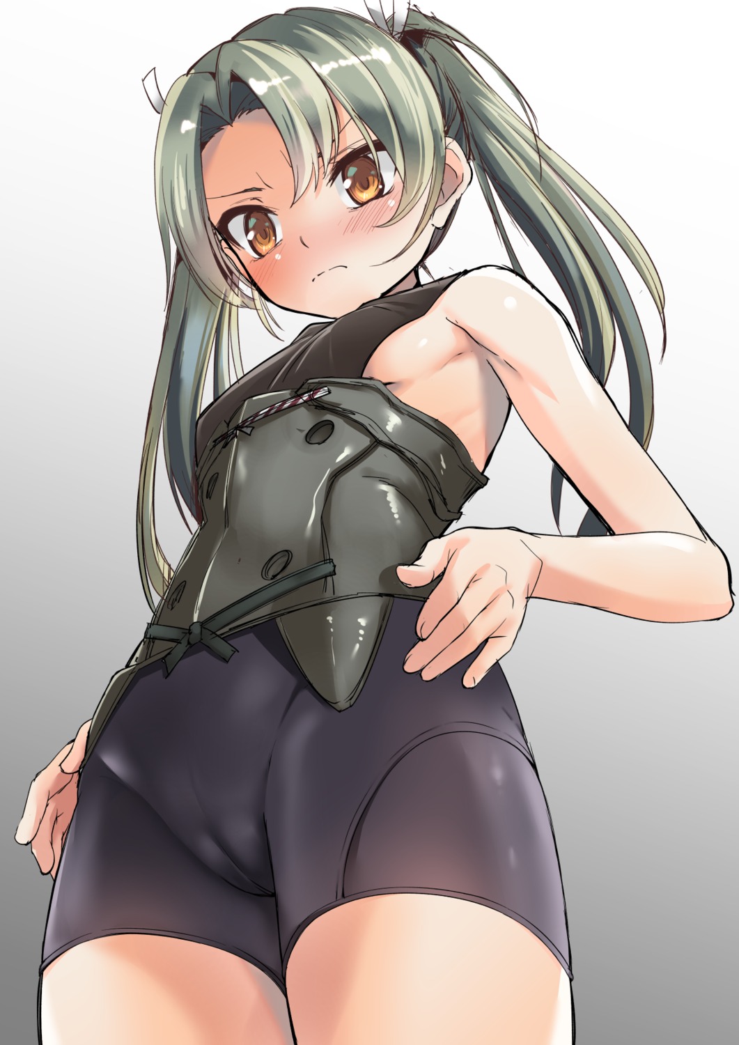 bike_shorts cameltoe ipuu_(el-ane_koubou) kantai_collection loli no_bra zuikaku_(kancolle)