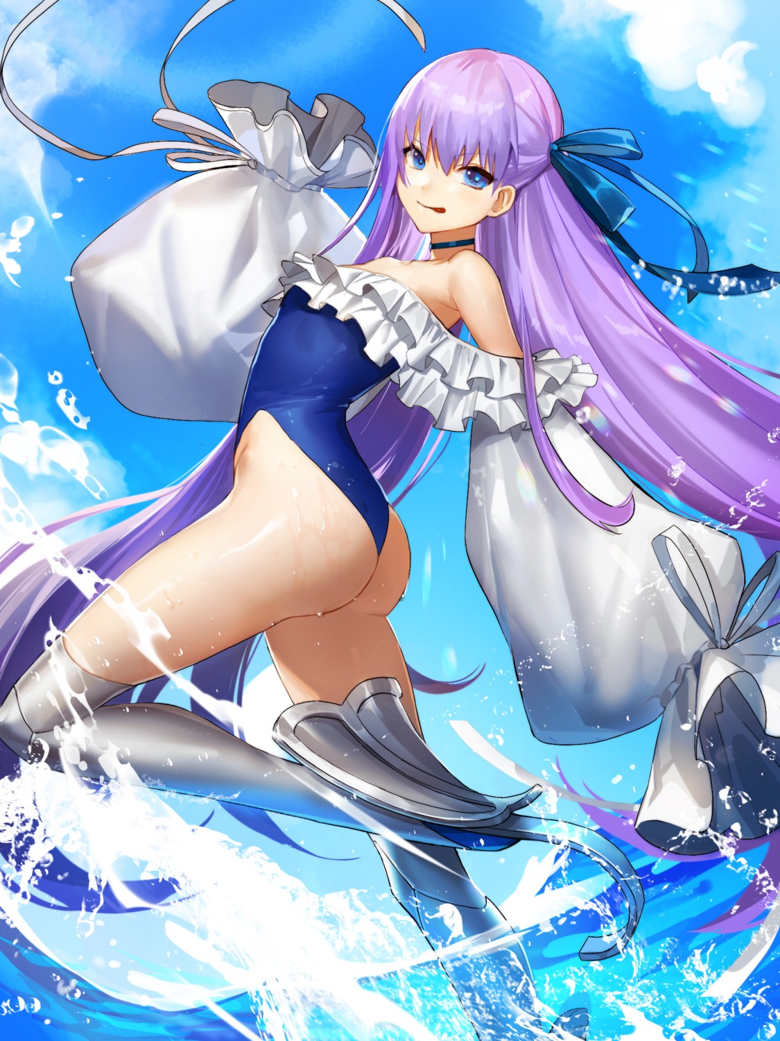 ass fate/grand_order meltlilith nima_(niru54) swimsuits thighhighs wet