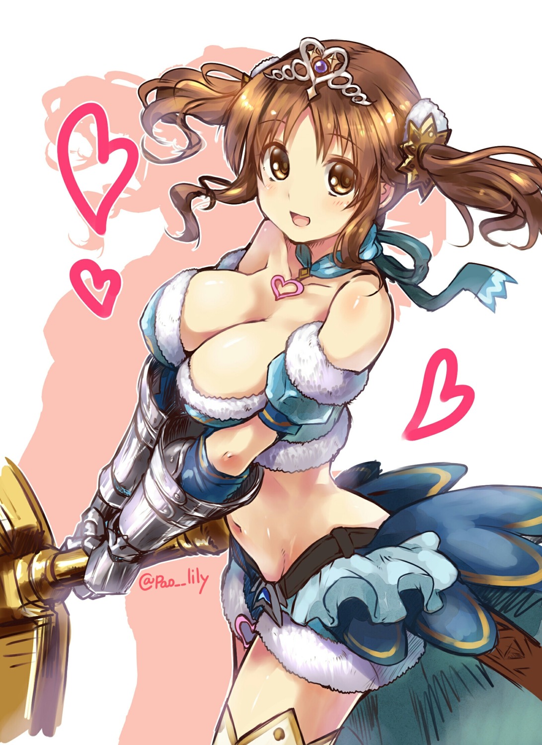 armor cleavage cosplay granblue_fantasy no_bra paopao sword the_idolm@ster the_idolm@ster_cinderella_girls thighhighs totoki_airi
