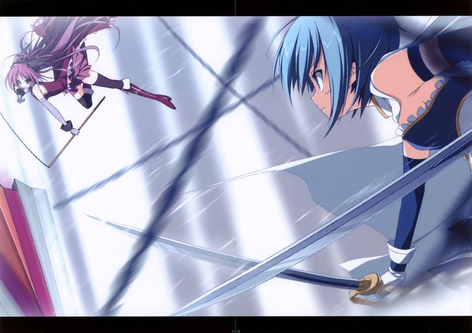 crease miki_sayaka puella_magi_madoka_magica sakura_kyouko suzuri sword tennenseki