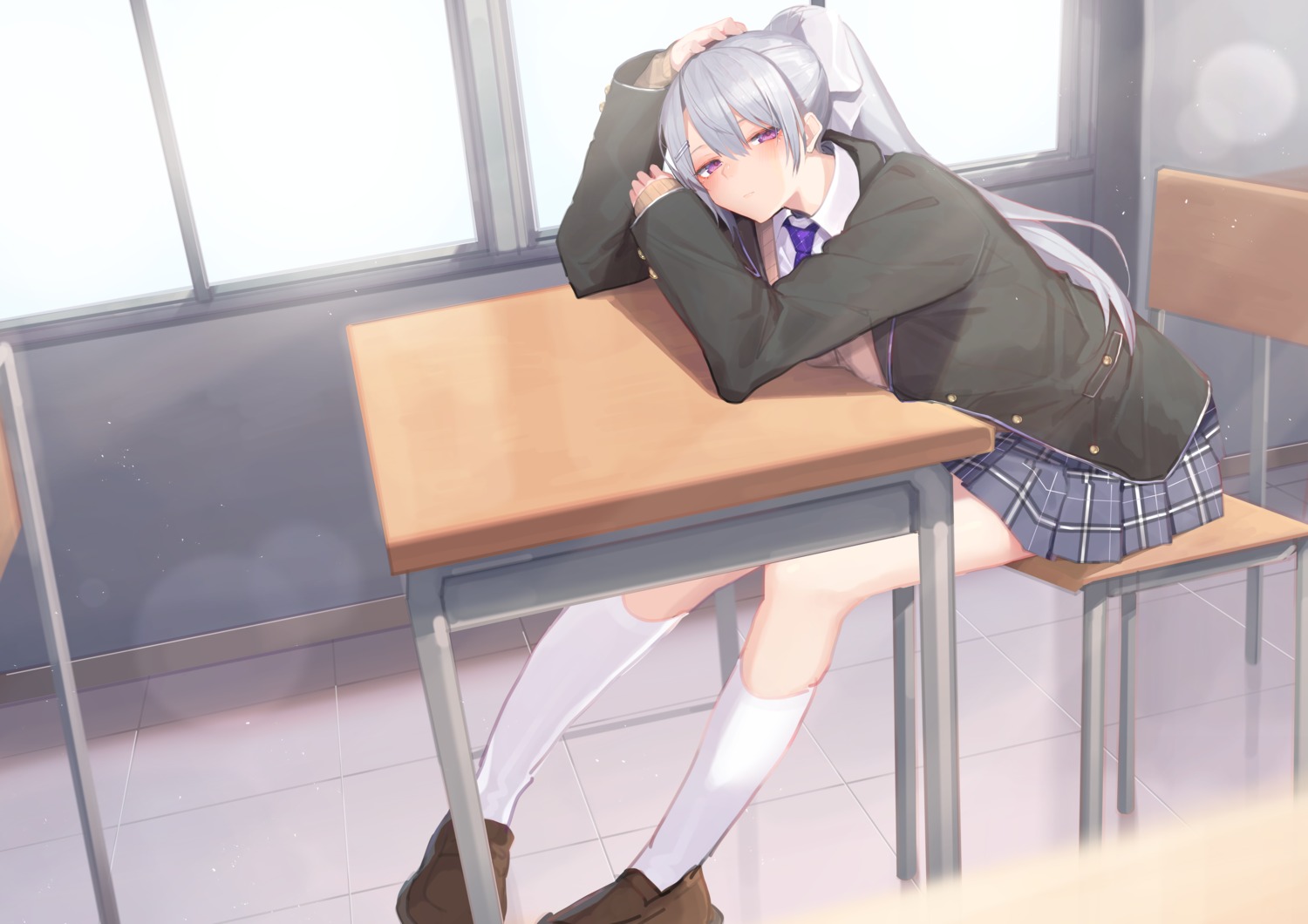 blancpig_yryr higuchi_kaede nijisanji seifuku sweater