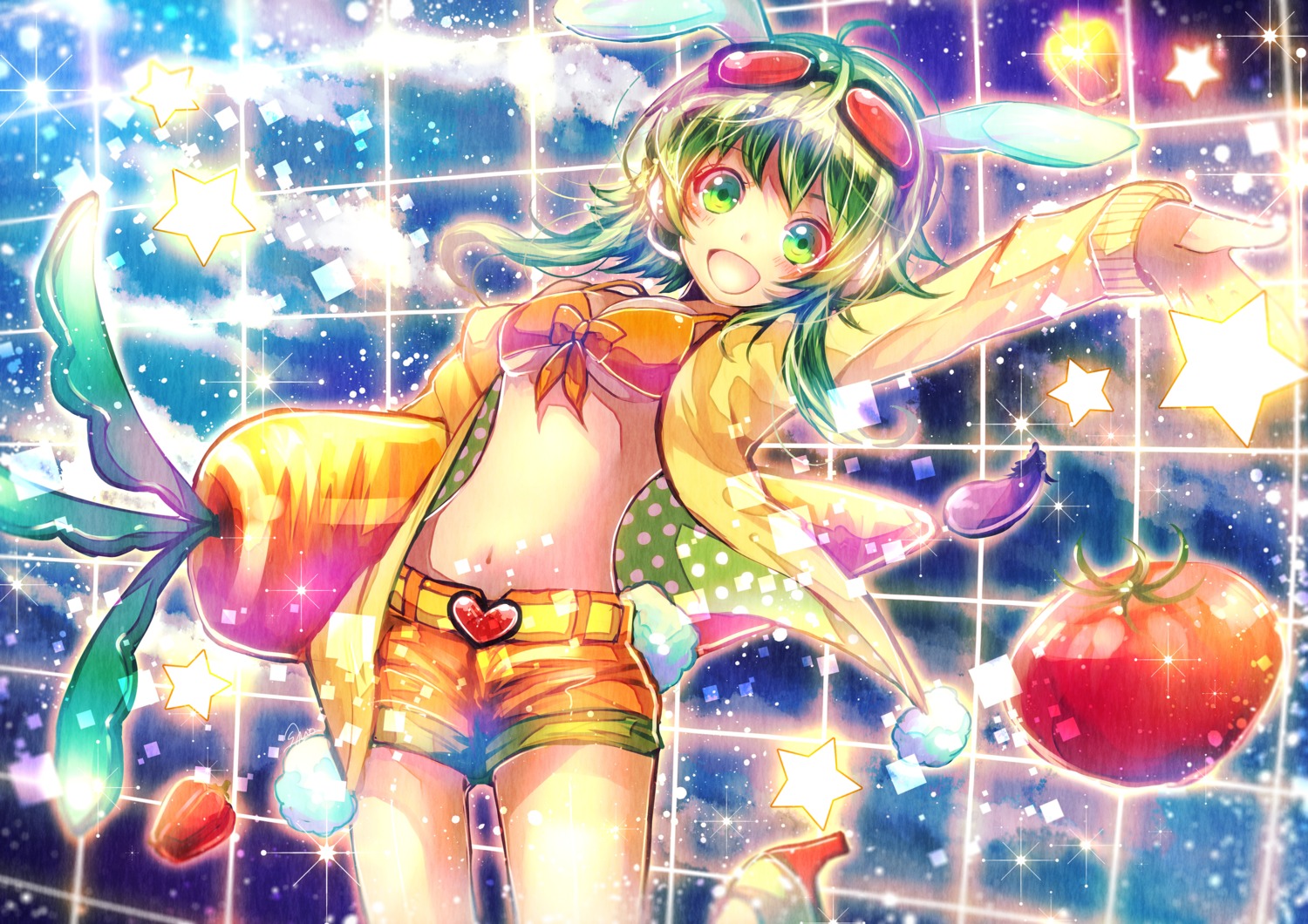 bikini_top gumi sazanami_shione swimsuits vocaloid