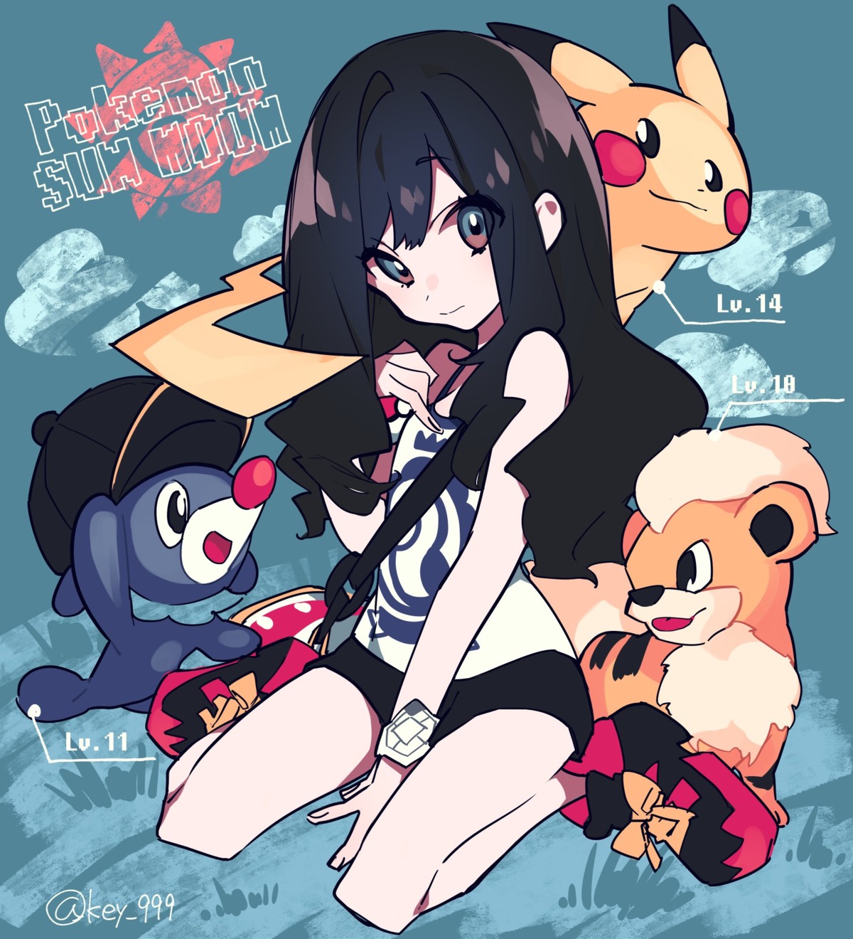 growlithe mizuki_(pokemon) mochizuki_kei pikachu pokemon pokemon_sm popplio