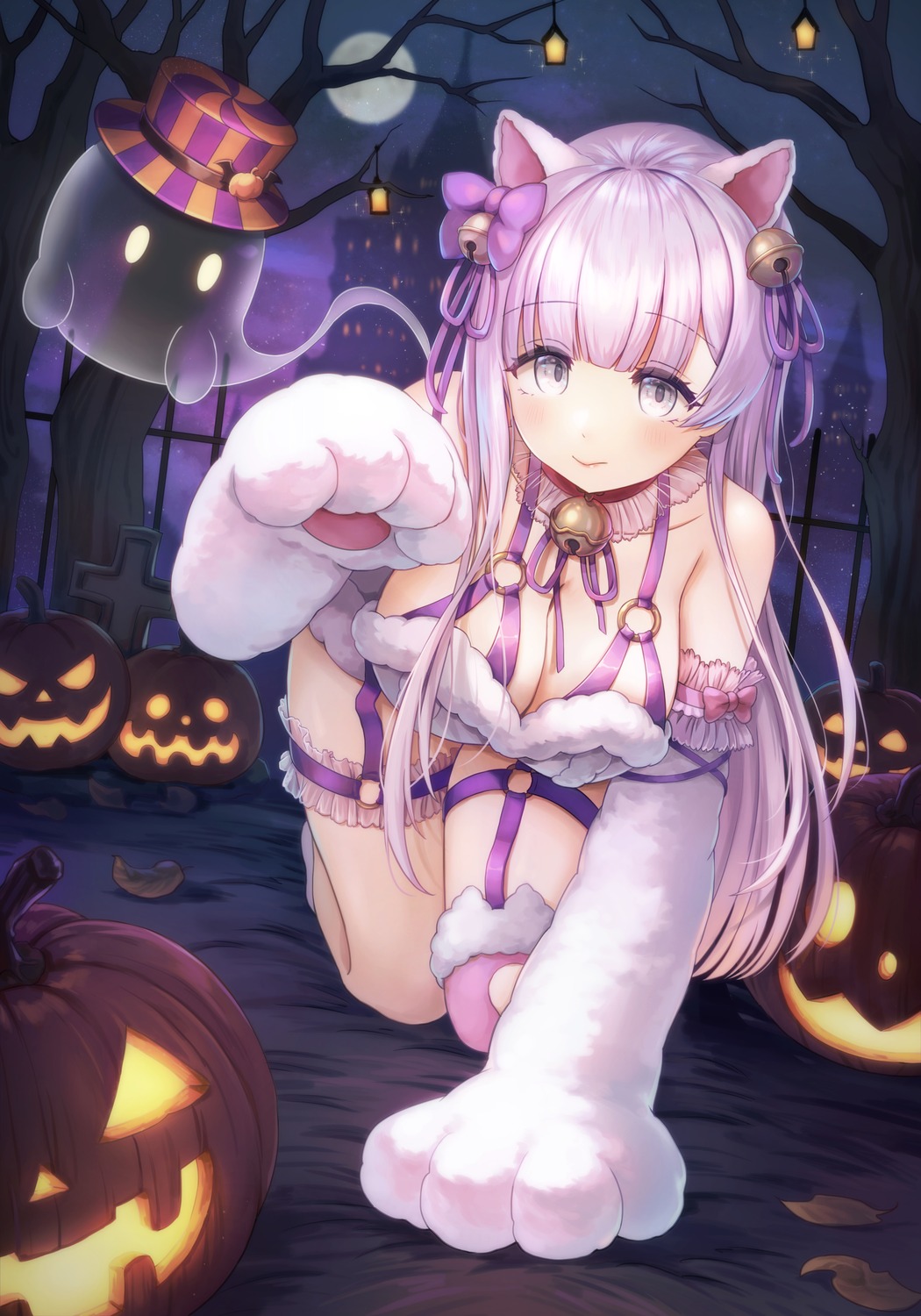 animal_ears bbb3y1 d4dj garter halloween izumo_saki nekomimi stockings thighhighs