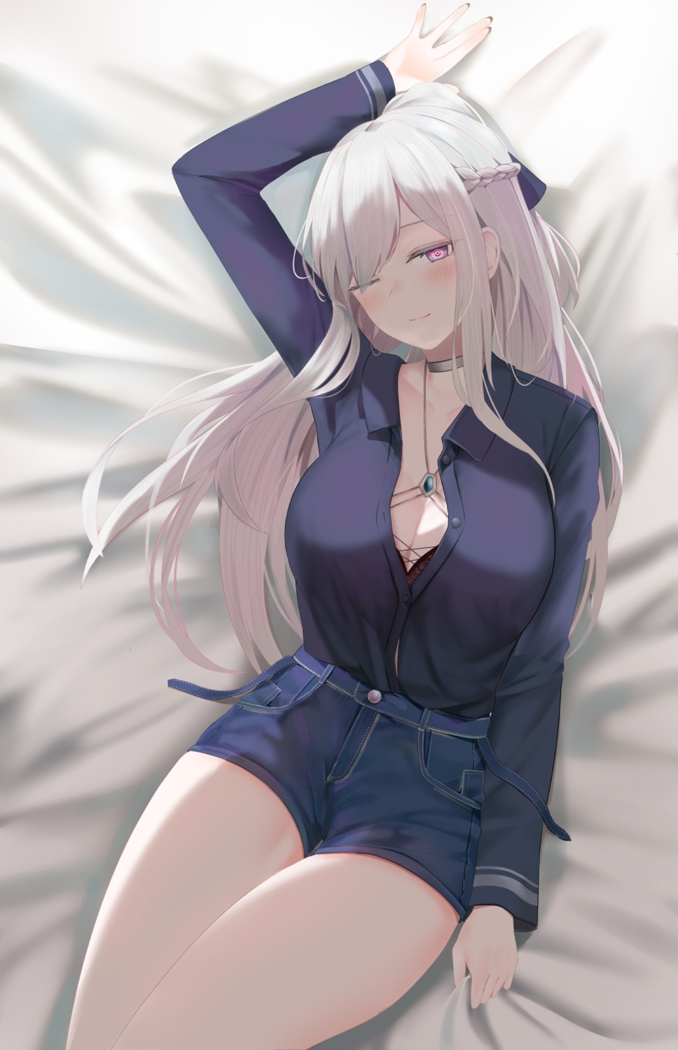 ak-12_(girls_frontline) cleavage girls_frontline open_shirt ru_zhai