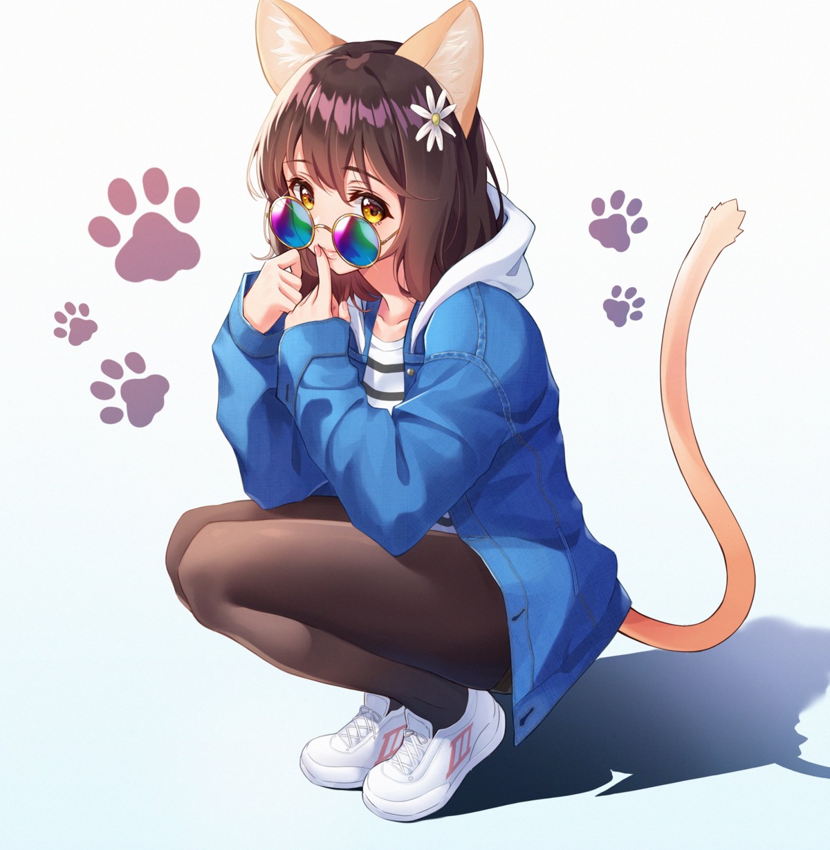 animal_ears inchangboy2 megane nekomimi pantyhose tail