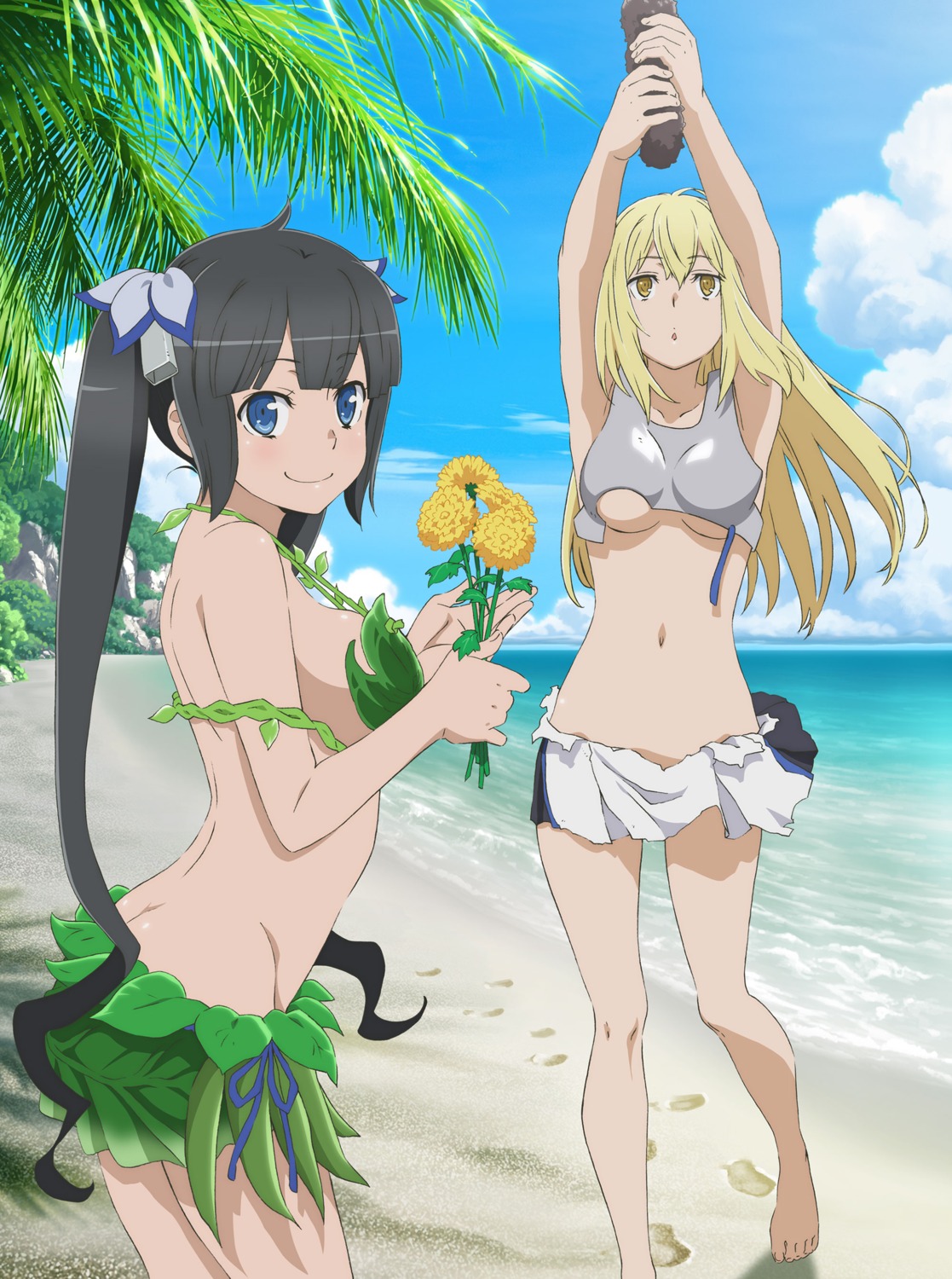 aiz_wallenstein bikini dungeon_ni_deai_wo_motomeru_no_wa_machigatteiru_darou_ka hestia_(dungeon) swimsuits tagme underboob